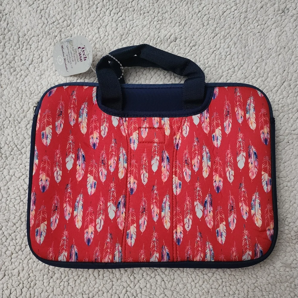 Feather Print Tablet Tech Case Neoprene Up To 12
